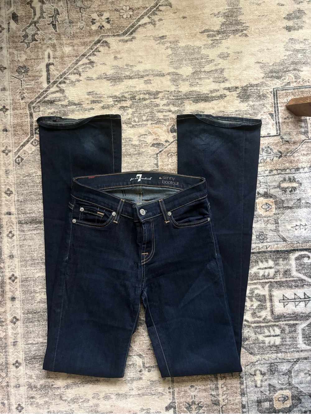 7 for all mankind western cowgirl bootcut jeans size 26 LONG the skinny bootcut - Picture 5 of 7